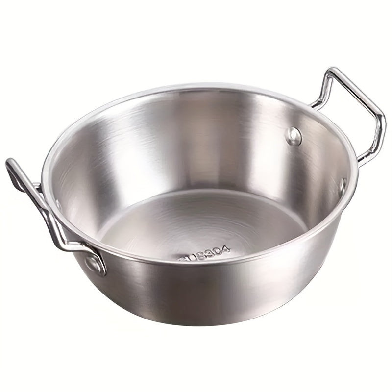 Stainless Steel Snack Bowl Set of 1, Ramen Bowl, Luxurious Tableware Serving Bowl, Soup Bowl, Condiment Dish, Double Handle Sake Bowl, Dishwasher Safe, Use without Power