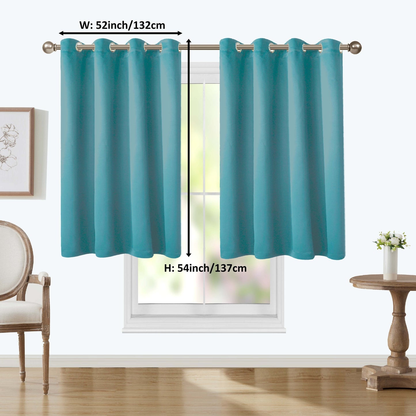 1 Panel Blackout Thermal Insulated Grommet Top Curtains Room Darkening For Bedroom, Light Blocking Drapes For Living Room Office Home Decor