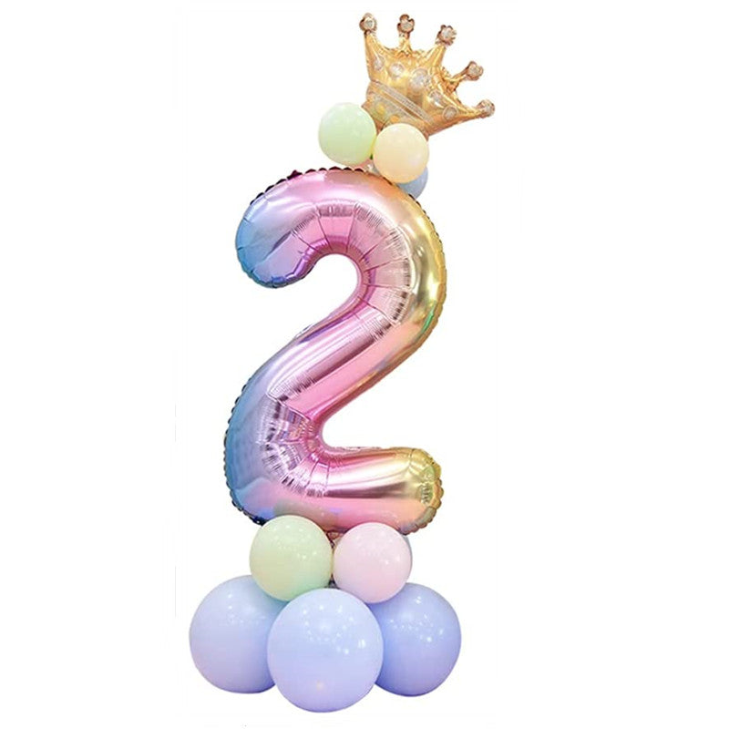 40-Inch Giant Rainbow Number Balloons 0-9 - Vibrant, Helium-Filled, Aluminum Foil Polyester Film - Perfect for Birthday, Fantasy, Anniversary, and Commemorative Celebrations