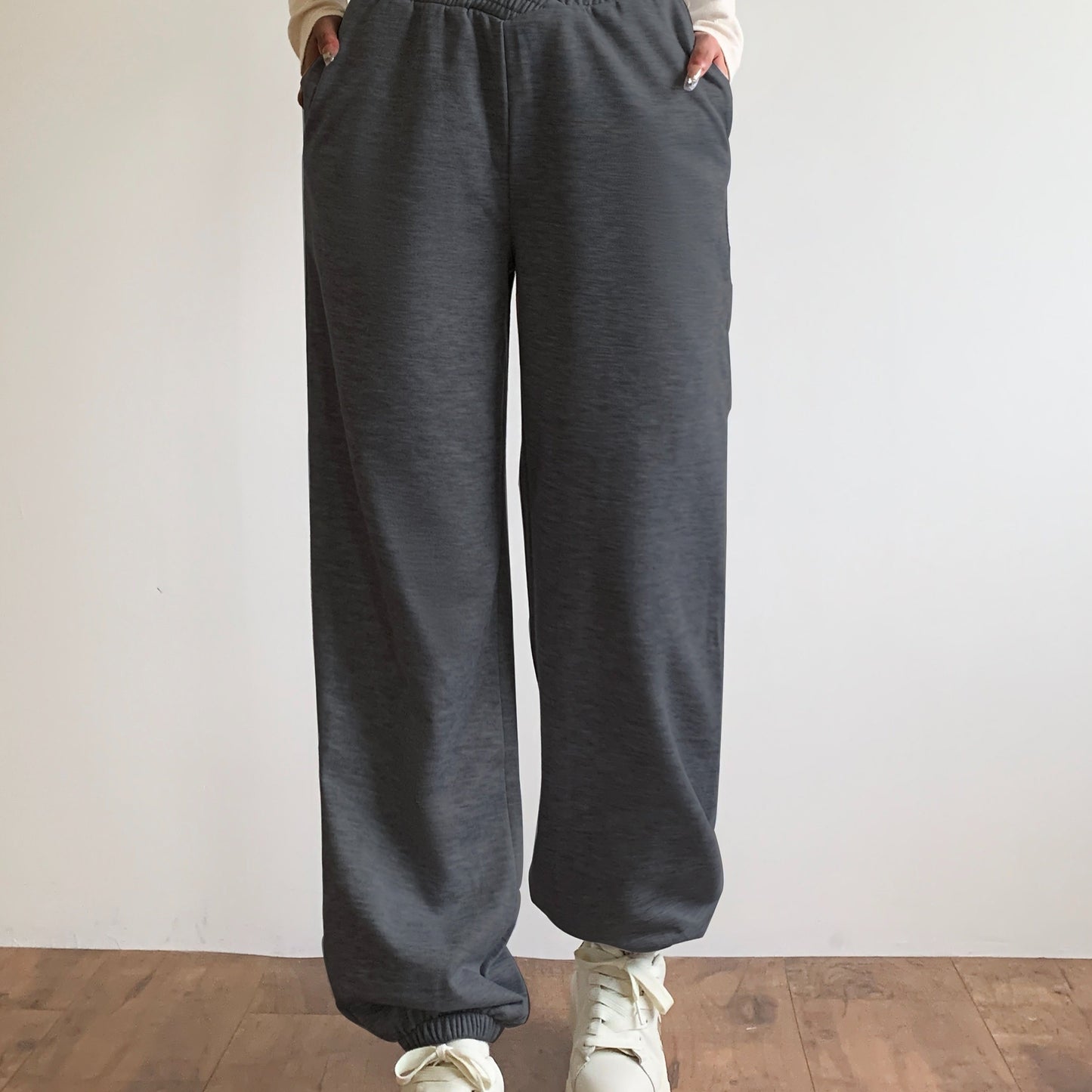 Sixsr Solid Loose Basic Jogger Sweatpants, Versatile Comfy Pants For Fall & Winter, Women's Clothing