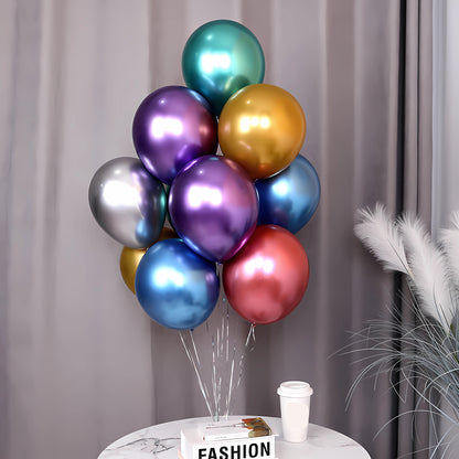 50PCS Shiny Chrome Metallic Balloons - Ideal for Wedding, Graduation, Birthday Parties & Easter Celebrations!