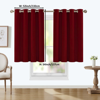 1 Panel Blackout Thermal Insulated Grommet Top Curtains Room Darkening For Bedroom, Light Blocking Drapes For Living Room Office Home Decor