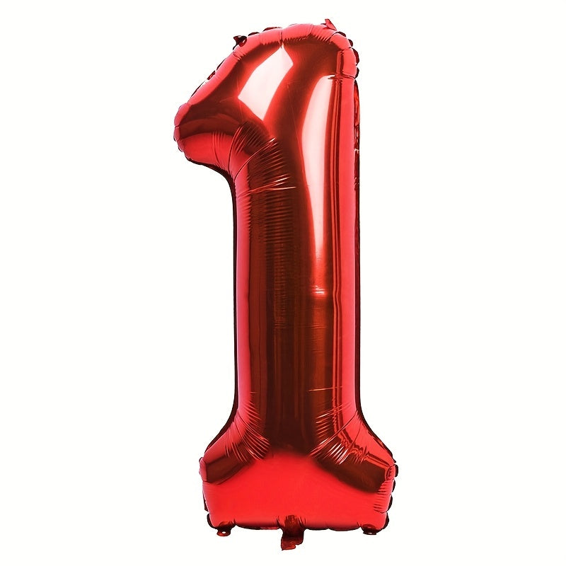 1pc, 16in Large Red Foil Number Balloon for Happy Birthday Party Decoration, Scene Decor, and Holiday Accessory