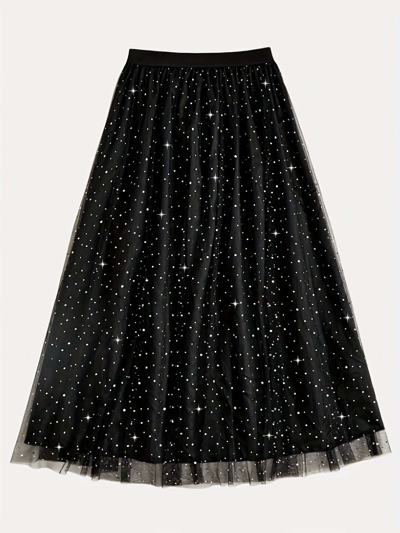 Sixsr  Plus Size Mesh Stitching Skirt, Elegant Skirt For Spring & Summer, Women's Plus Size Clothing