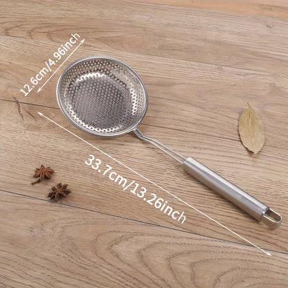 Stainless Steel Strainer Ladles with Handles - Set of Multiple Sizes, Heavy-Duty Kitchen Utensils for Cooking and Straining - Uncharged Material