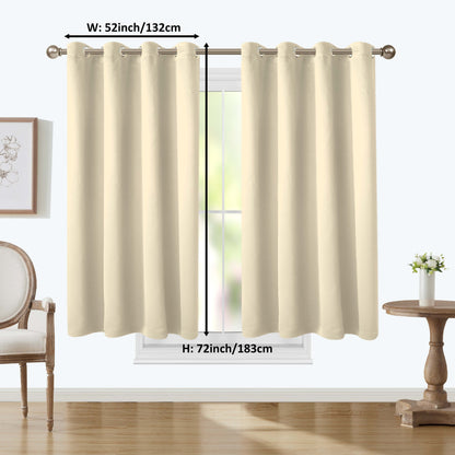 1 Panel Blackout Thermal Insulated Grommet Top Curtains Room Darkening For Bedroom, Light Blocking Drapes For Living Room Office Home Decor