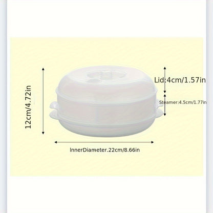 Multi-Tier Microwave Steamer Set - Stackable Double Boilers with Steaming Plate Inserts, BPA-Free PP Material, Power-Free Cooking - High Heat Resistant Microwave Steamers for Vegetables, Meats, Dumplings
