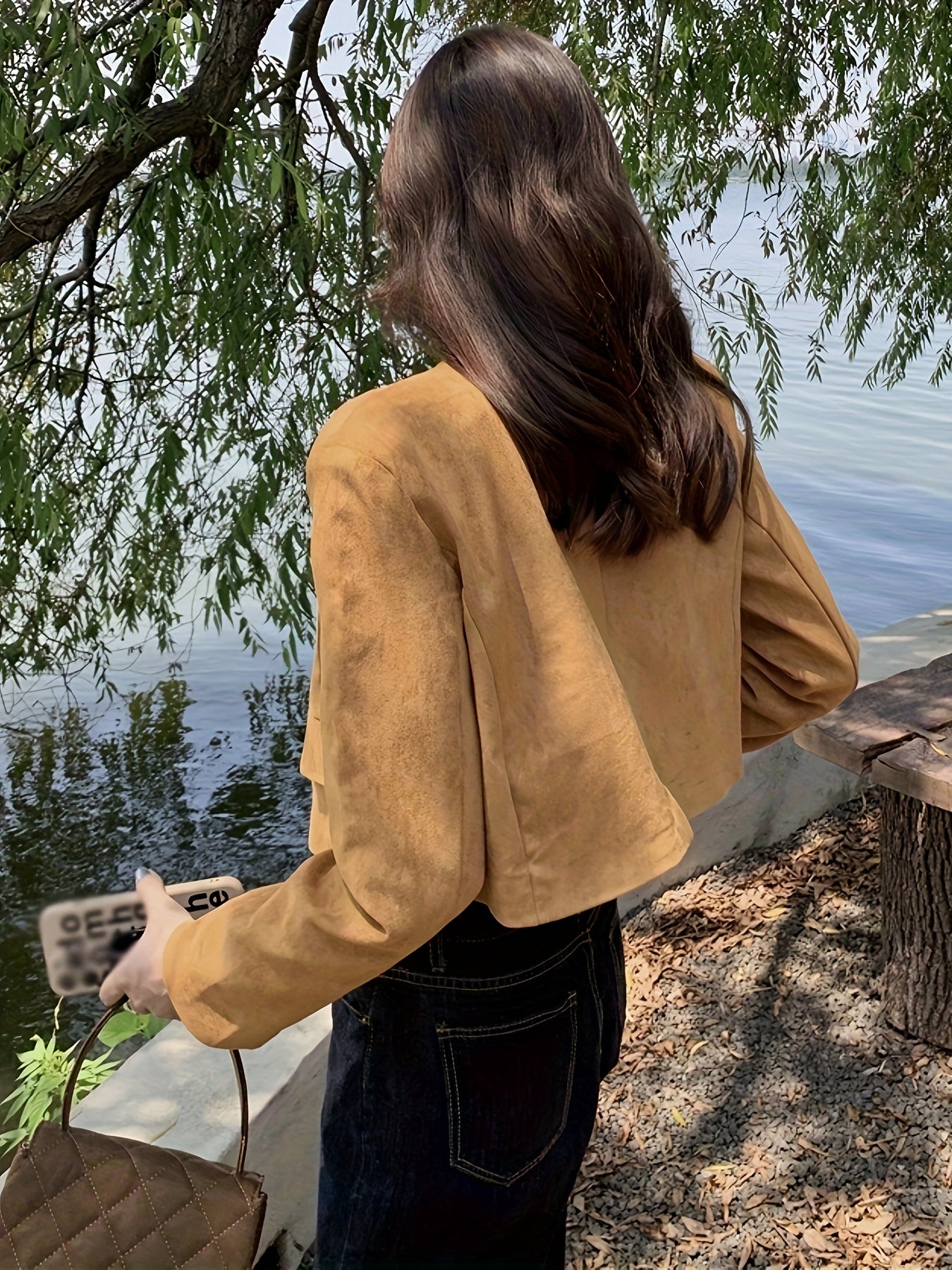 Sixsr Solid Color Button Front Jacket, Chic Long Sleeve Cardigan, Women's Clothing