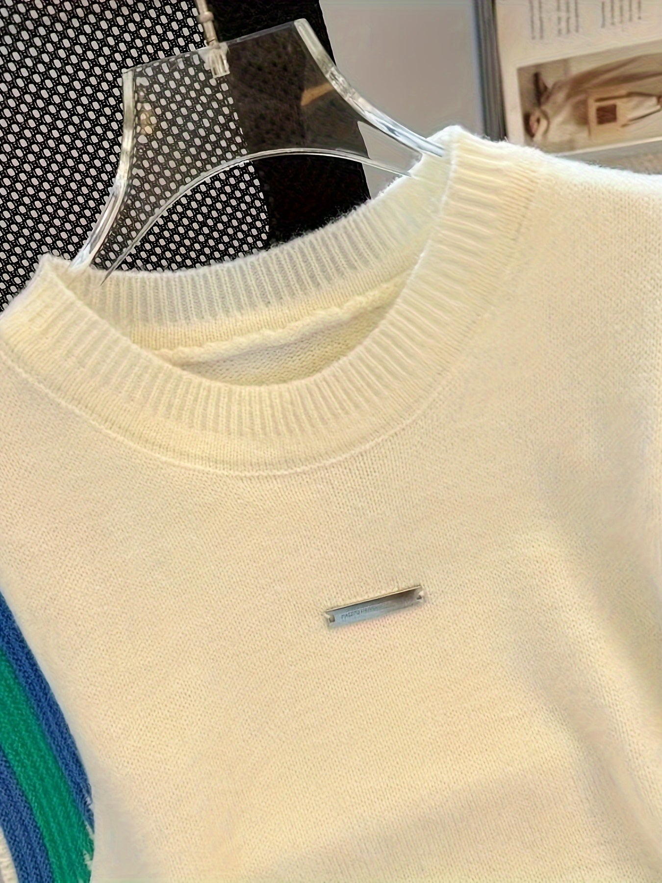 Sixsr Contrast Trim Crew Neck Tank Top, Cute Sleeveless Stripes Tank Top For Spring & Fall, Women's Clothing