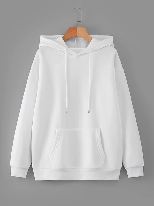 Sixsr Women's Sweatshirt Solid Casual Drawstring Fashion Loose Hoodie