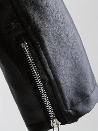 Sixsr Zip Up Lapel Neck Jacket, Streetwear Long Sleeve Jacket For Fall & Winter, Women's Clothing