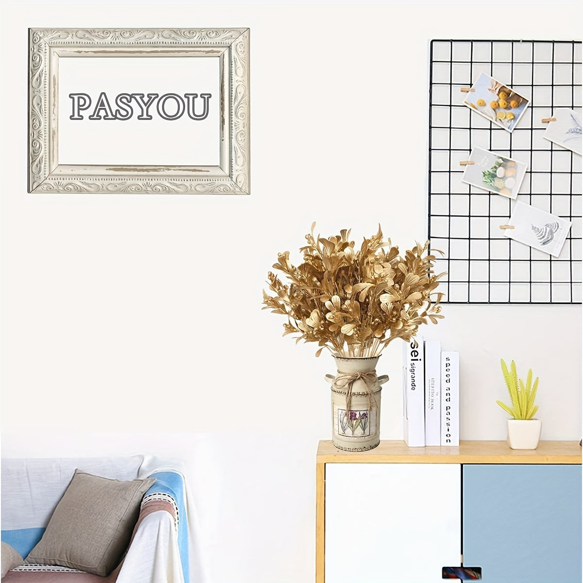 2pcs Golden Artificial Flowers & Shrubs - Perfect for Christmas, Indoor & Outdoor Decor, Home Garden Parties, Hotel Balcony Weddings - DIY Faux Plant Bouquets