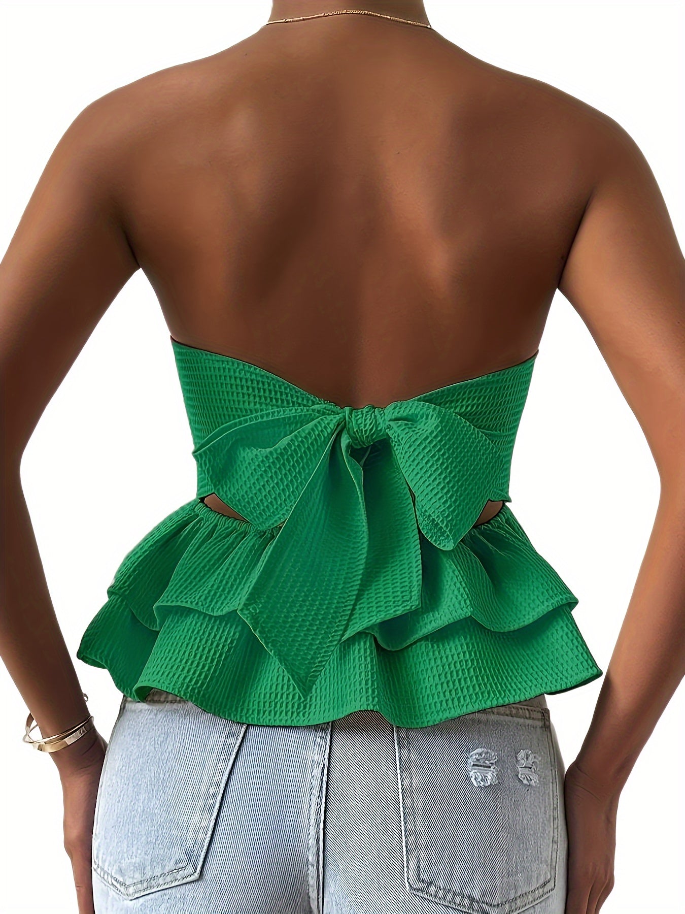 Sixsr  Layered Hem Solid Top, Elegant Sleeveless Top For Spring & Summer, Women's Clothing