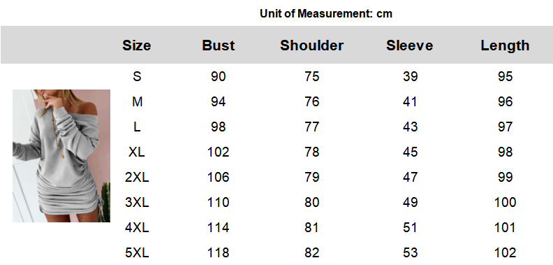 Sixsr Women Sexy Mini Dress Casual Ruffled Drawstring Solid Pencil Dress Autumn Long Sleeve Off Shoulder Pullovers Ladies Slim Dress
