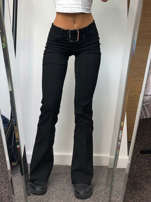 Sixsr  Spring Womens Fashion Goth Dark Y2k E-girl Striped Print Gothic Suit Pants Black Slim High Waist Zipper Front Trousers Women Autumn Fashion Streetwear