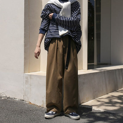 Sixsr 3 Color Casual Pants Men Fashion Retro Oversized Wide Leg Pants Men Japanese Streetwear Loose Straight Cargo Pants Mens Trousers