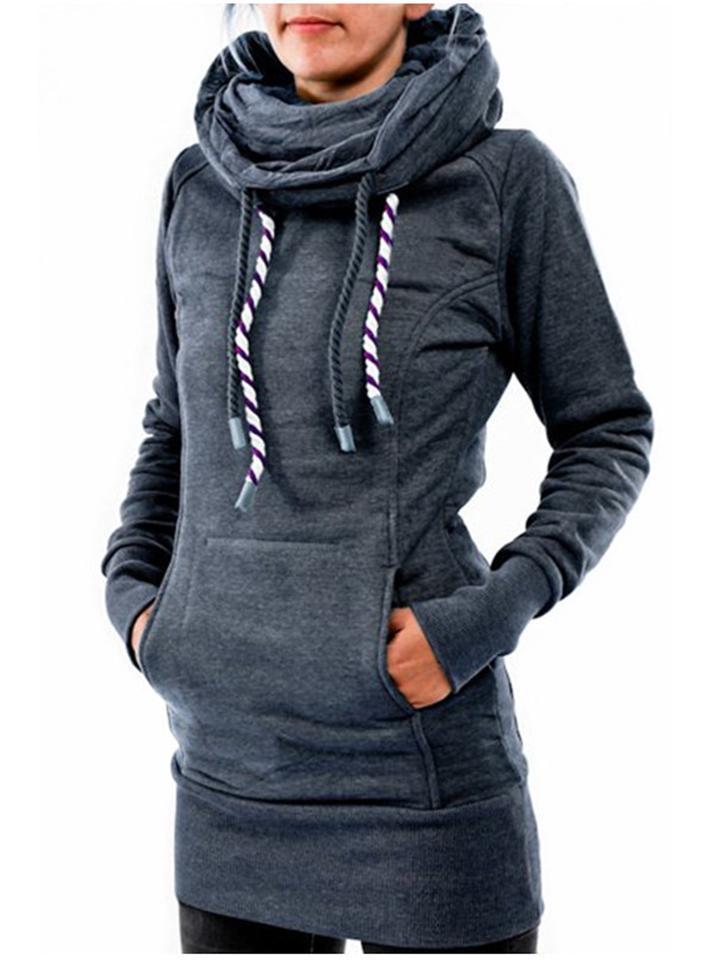 Slim Fit Front Pocket Drawstring Hooded Pullover Sweatshirt