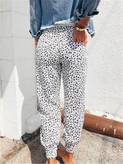 Women Fashion Casual Leopard Printed Trousers