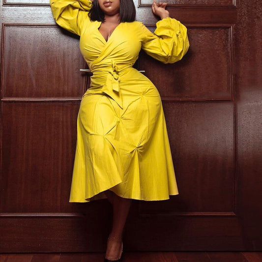 Sixsr African Dresses For Women Fashion New Africa Summer New Style Puff Sleeve High Waist A line Elegant Night Party Vestidos