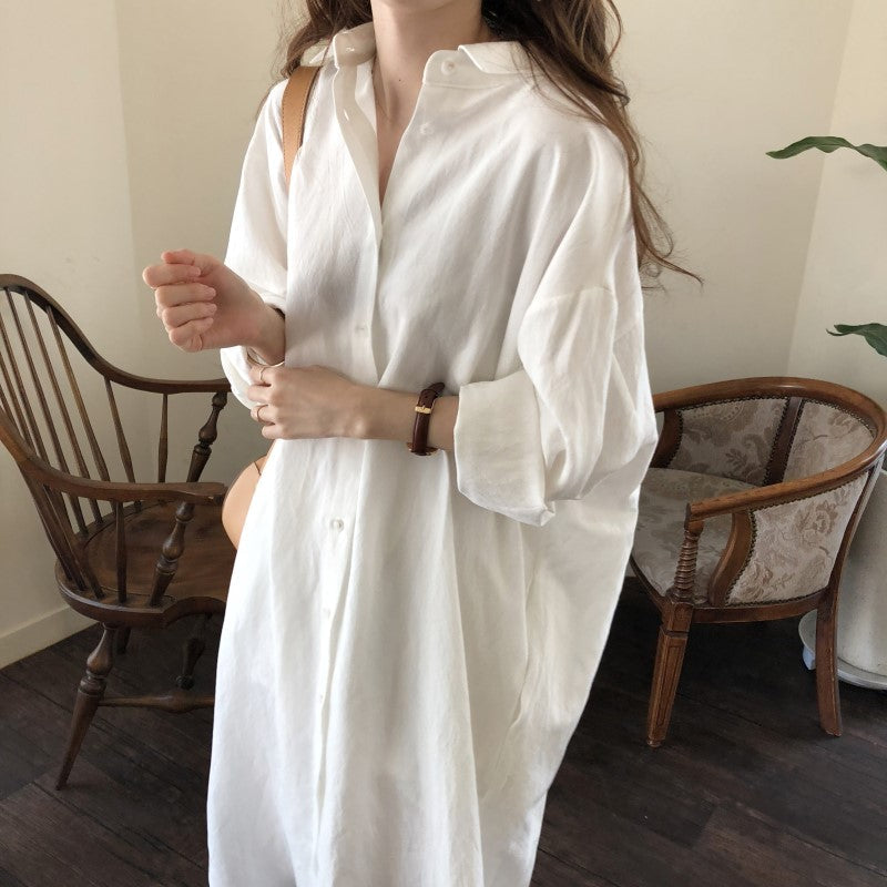 S-2XL Plus Size Summer Shirt Dress Evening Kaftan Vintage Dress Party Oversize Long Beach Women Dresses Robe Vestido Maxi