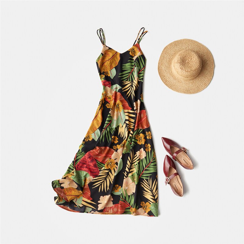 Marwin New-Coming Spring Summer Holiday Long Dress Cross Spaghetti Strap Open Back Beach Style Ankle-Length Women Dresses