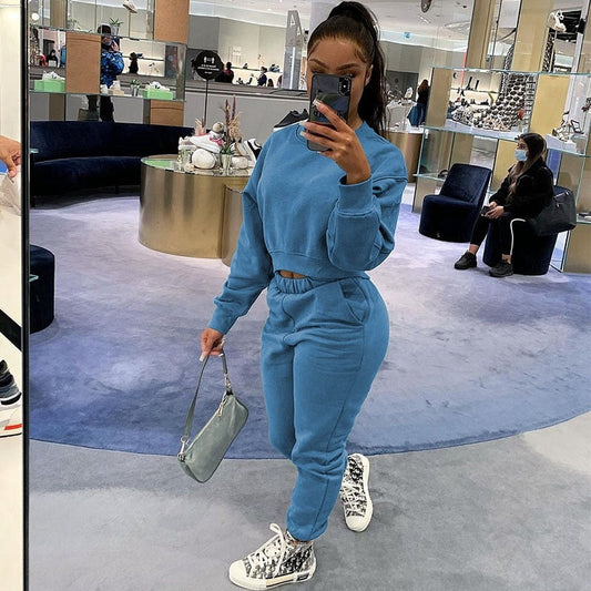 Sixsr Women Tracksuit Set Jogger Matching Sets Lounge Wear Autumn Winter Sweatsuits for Women Sport Suit Set Two Piece Outfits Casual