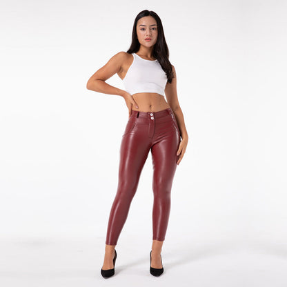 Sixsr Melody Faux Leather Pants for Women Plus Sizes Skinny Leggings Latex Pencil Pu Pants Women's Clothing Fashion