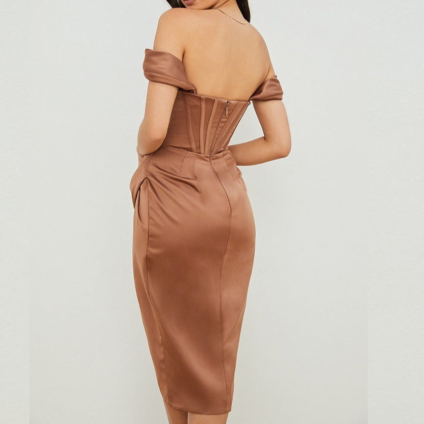 Sixsr High Quality Satin Bodycon Dress Women Party Dress New Arrivals Midi House of Cb Bodycon Dress Celebrity Evening Club Dress