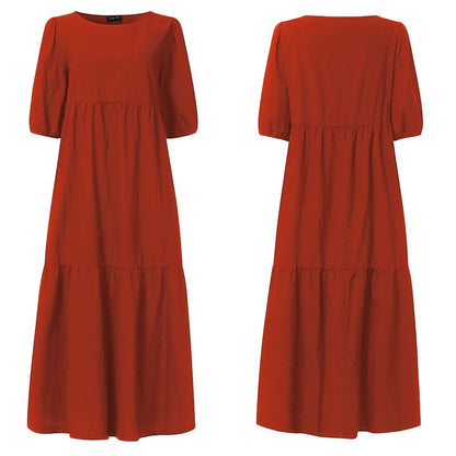 Sixsr Summer Dress Elegant Party Mid-Calf Dress Women'Summer Sundress Bohemian Beach Sundress Casual Vestido Plus Size