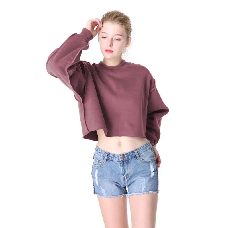 Sixsr  Thick Cotton Oversized Women Sweatshirt Hoodies Casual Loose Long Sleeve Harajuku Streetwear Crop Pullover Plus Size Ropa Mujer