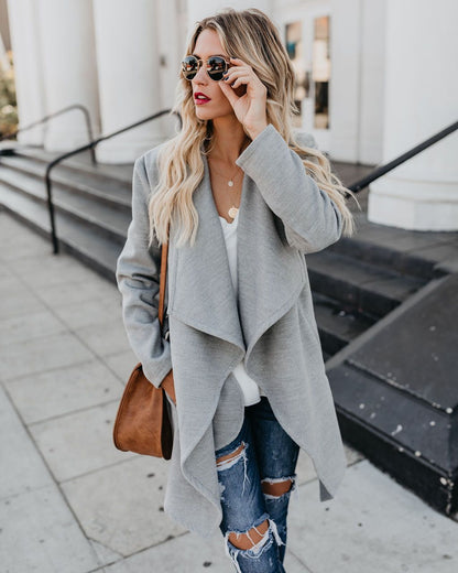 Sixsr Autumn Midi-length Women's Trench Coat Long Sleeve Lace Up Pocket Female Coats Winter Warm Fashion Loose Ladies Outerwear