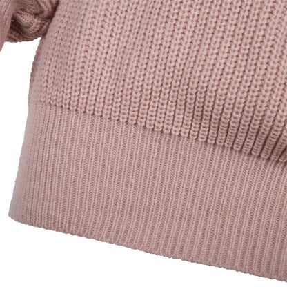 Sixsr The hottest ladies casual off-shoulder lantern sleeve knitted sweater dress
