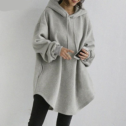 Sixsr Women's Hoodies Long Sleeve Sweatshirts  Autumn Casual Solid Loose Long Drawstring Pullovers Oversized Streetwear