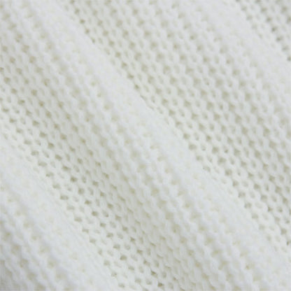 Sixsr The hottest ladies casual off-shoulder lantern sleeve knitted sweater dress