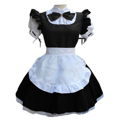 Sixsr Cute Maid Cosplay Costume Lolita Dress Short Sleeves Color Blocked Waitress Pinafore Outfit Halloween Outfit For Girls Plus Size