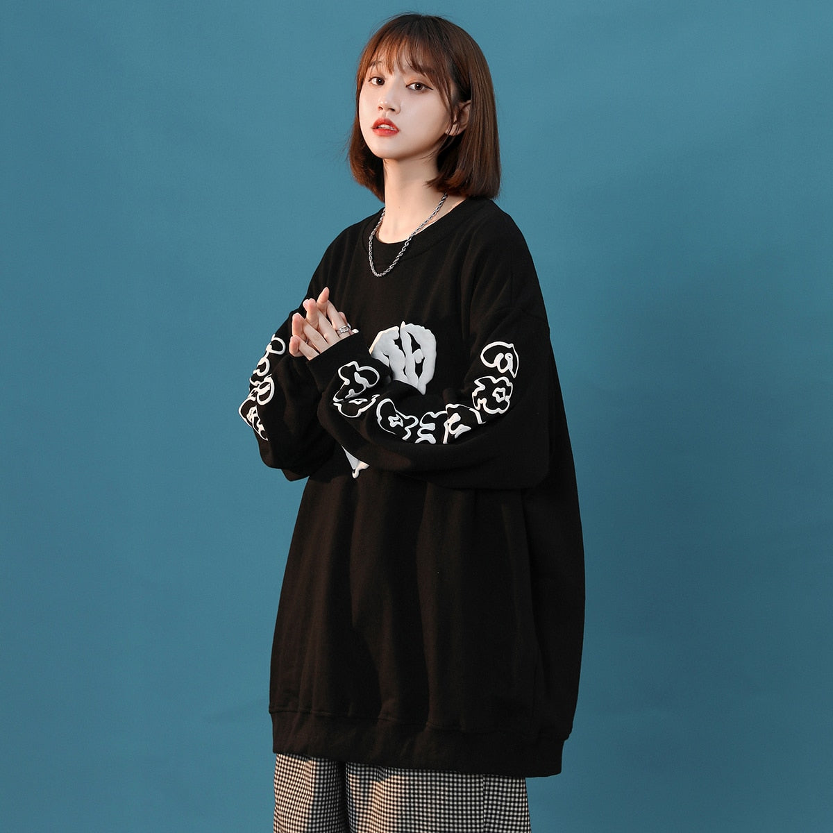 Sixsr Women Letter Designer Love Y2k Hoodies Female Harajuku Korean Fashion Sweatshirts Girl Vintage Streetwear Hoodie