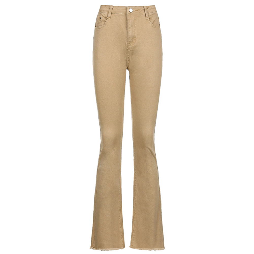 Sixsr Women's jeans woman high waist Flared Jeans Khaki Black Brown Pants Women's pants for women clothing trouser Jean women trousers