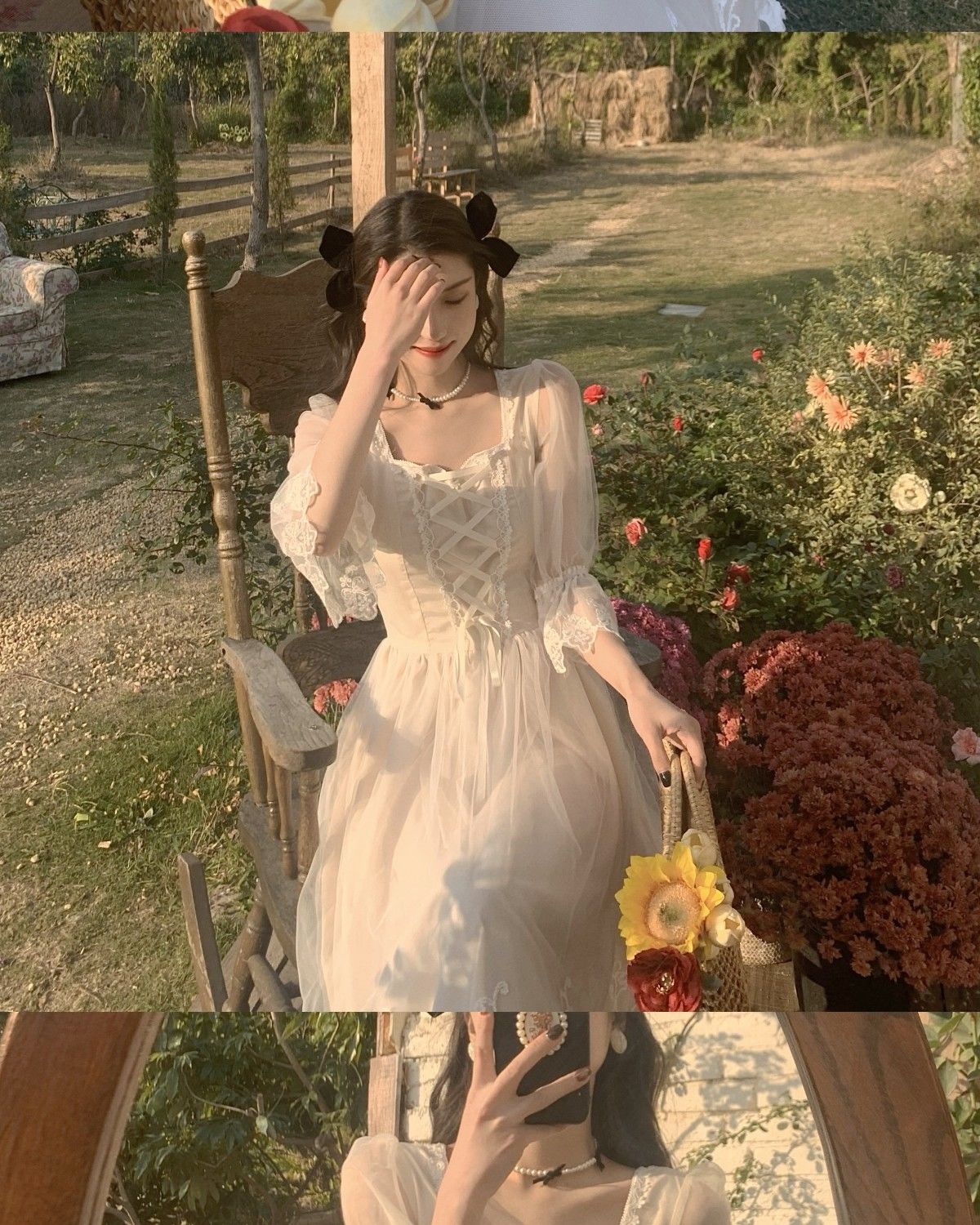 Sixsr Summer Lace Sweet Elegant Dress Women Evening Party One Piece Dress Korean Kawaii Short Sleeve Dress Female Square Collar