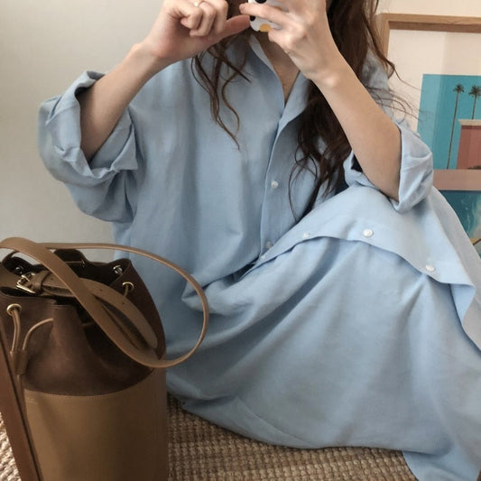 S-2XL Plus Size Summer Shirt Dress Evening Kaftan Vintage Dress Party Oversize Long Beach Women Dresses Robe Vestido Maxi