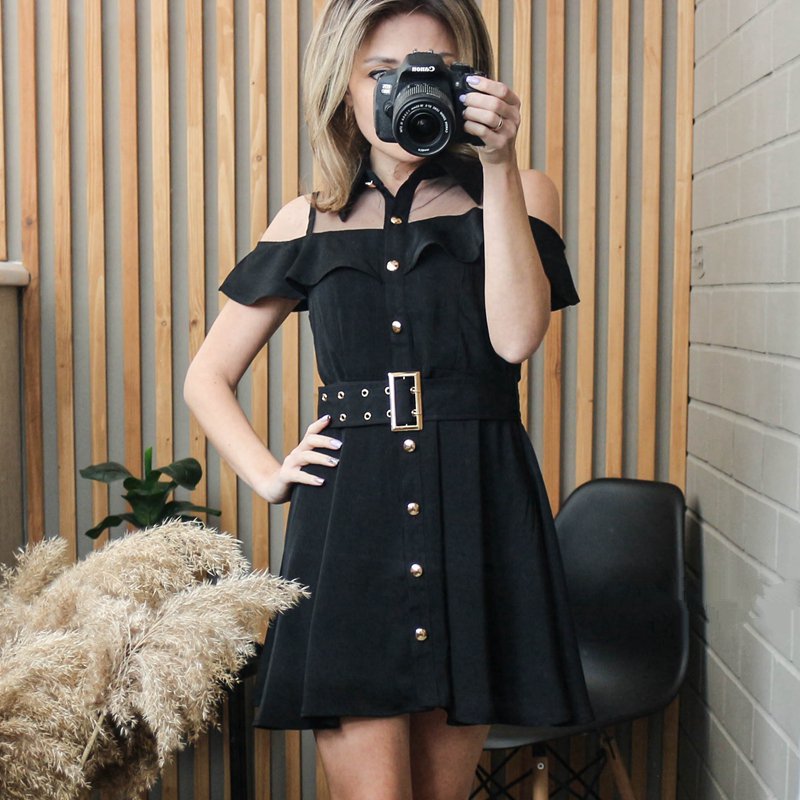 Sixsr Korean OL New Single Breasted Women Summer Dress Sweet Chic Black office work Short mini Dresses With Belt Vestidos jurken