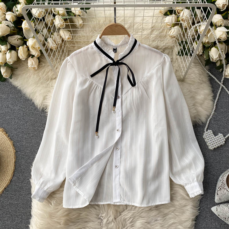 Sixsr Spring Autumn Elegant 2 Piece Set Overalls Dress Women Bow Collar White Shirt Top+ Irregular Flower Print V-Neck Vest Dress