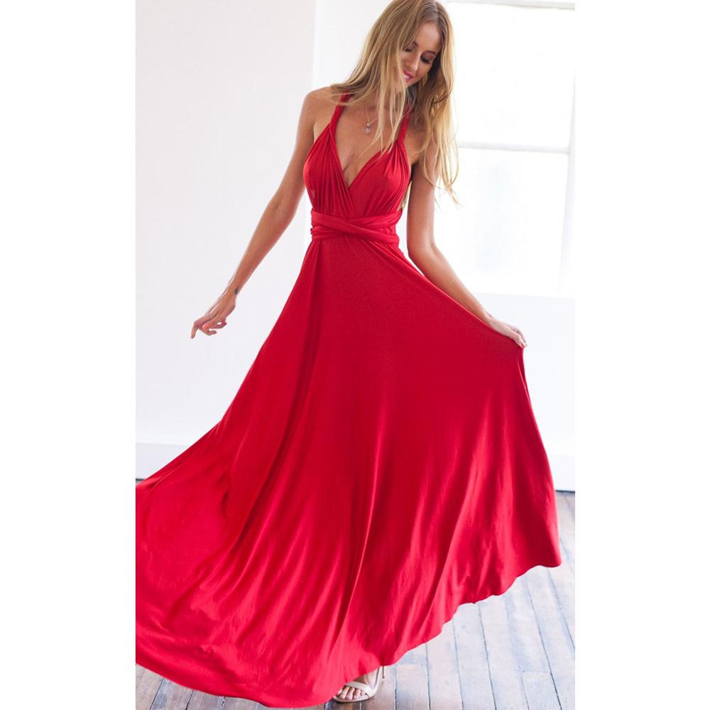 Sexy Women Maxi Dress Red infinity Long Dress Multiway Bridesmaids Convertible Wrap Party Dresses Robe Longue Femme Plus Size