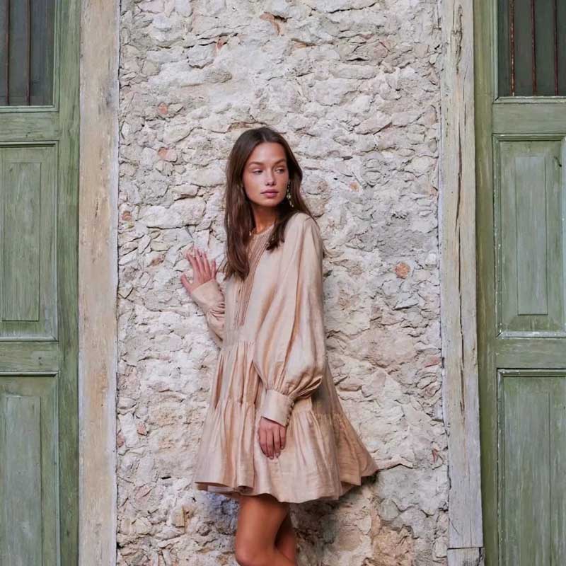 Sixsr pleating women dress long sleeve spring autumn dress fashion ladies dress pockets mini sexy dress women