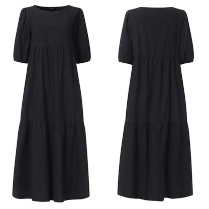 Sixsr Summer Dress Elegant Party Mid-Calf Dress Women'Summer Sundress Bohemian Beach Sundress Casual Vestido Plus Size