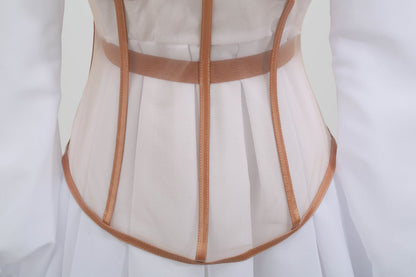 Sixsr New Design 2pcs Summer Dress for Women Black Sexy Corset Dress Vintage Slim Mesh Outfit Clubwear Dress Shirt for Girl's Party
