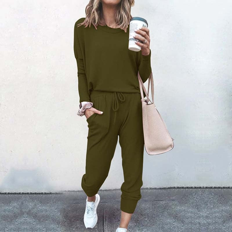 Autumn Casual Lounge Wear Women Tracksuit 2 Piece Set Loose Lounge Sets Ladies Sweat Suit Outfits Female