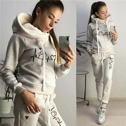 Two Piece Sets Casual Tracksuit Women Hooded Pullover Hoodies and Pants Suit Outfits Female Sweatshirts Autumn Spring Tracksuits