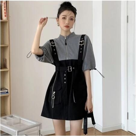 Sixsr Retro Vintage Women Gothic Girls Punk Mini Dress High Waist Long Sleeve Hat Collar Sexy Gry Black Lolita Plus Size Jurken