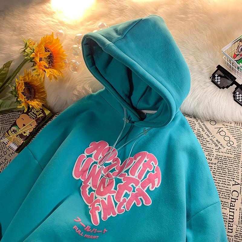 Sixsr Women Letter Designer Love Y2k Hoodies Female Harajuku Korean Fashion Sweatshirts Girl Vintage Streetwear Hoodie