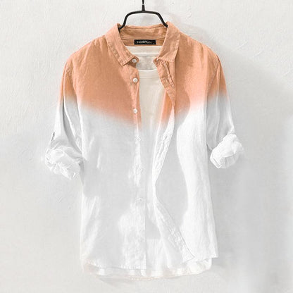 Men's Shirt Fashion Cotton Long Sleeve Hanging Dyed Gradient Button Chic High Street Men Casual Shirts Camisa S-5XL INCERUN